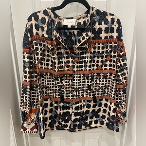 Cleobella Black and Cream Geometric Blouse